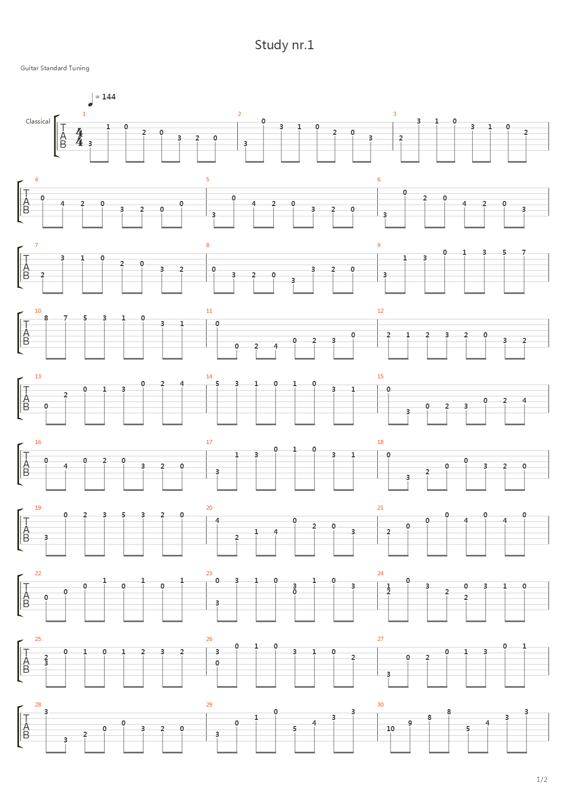 Study nr.1吉他谱