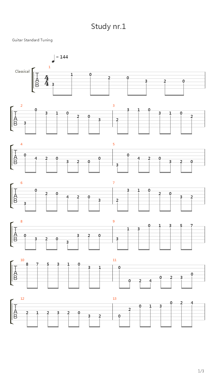 Study nr.1吉他谱
