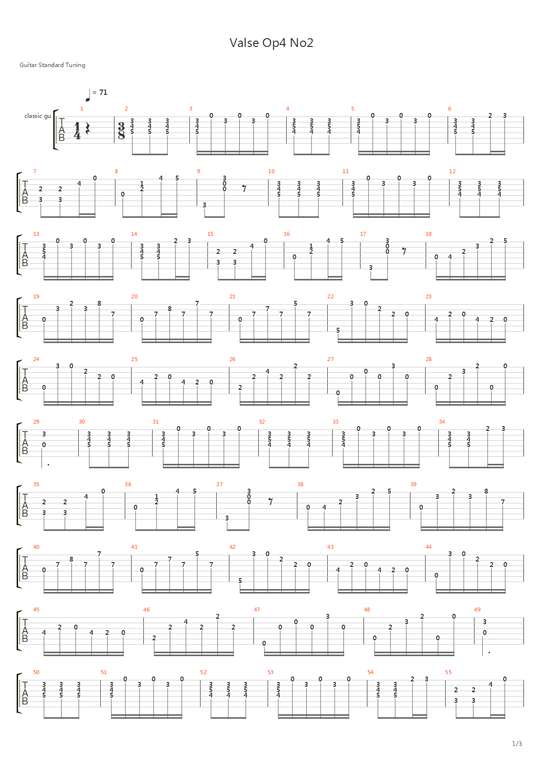 Valse Op4 No2吉他谱