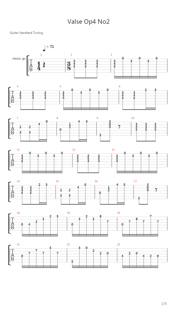 Valse Op4 No2吉他谱