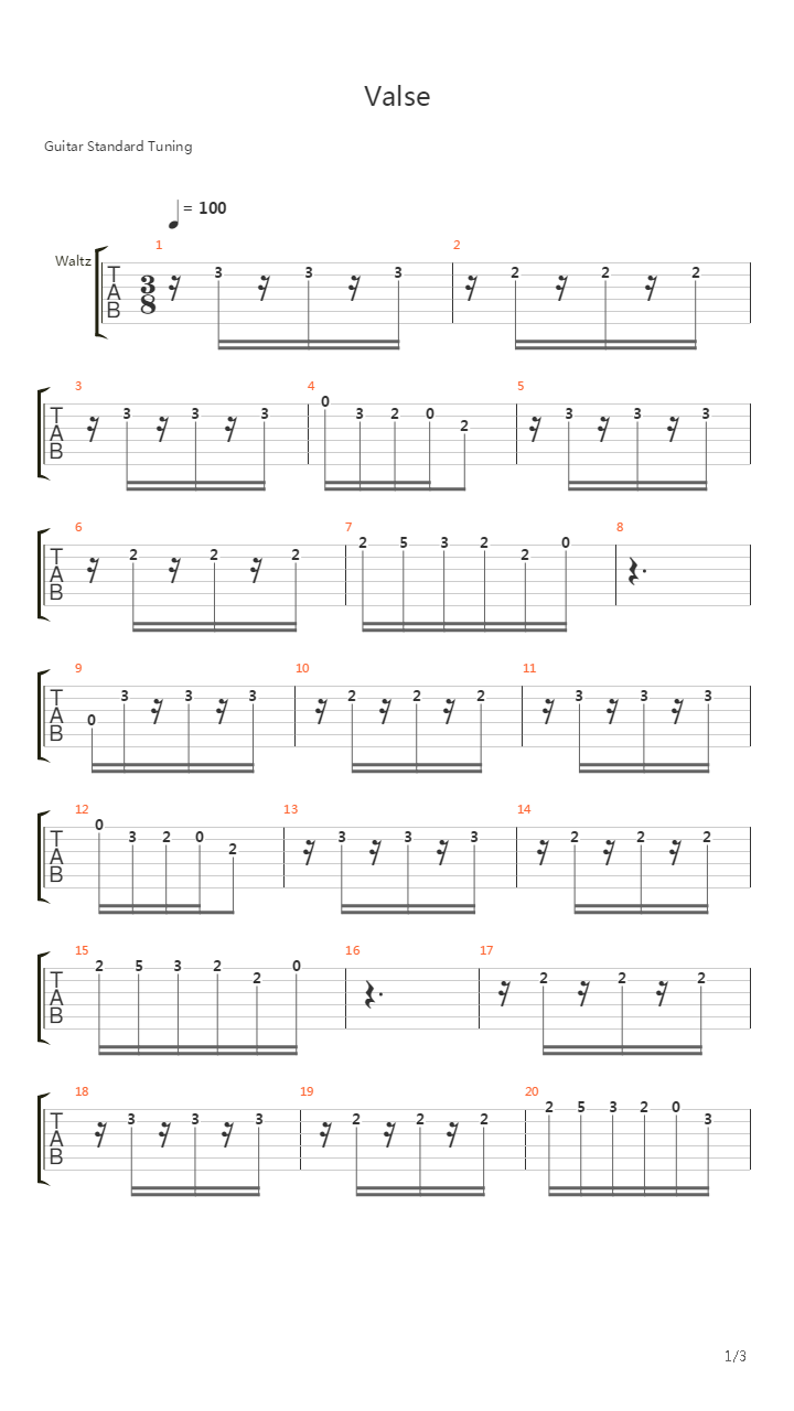 Valse吉他谱