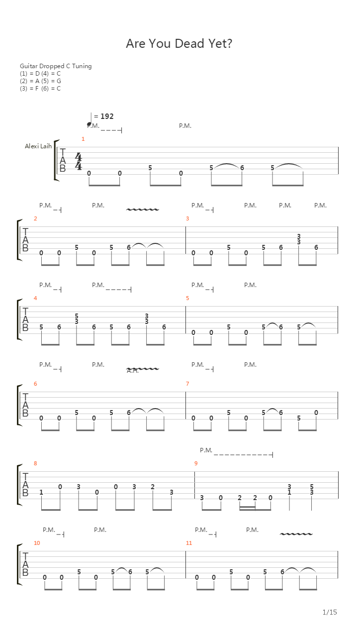 Are You Dead Yet吉他谱