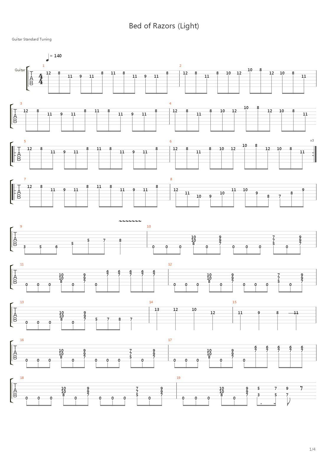 Bed Of Razors (Light)吉他谱