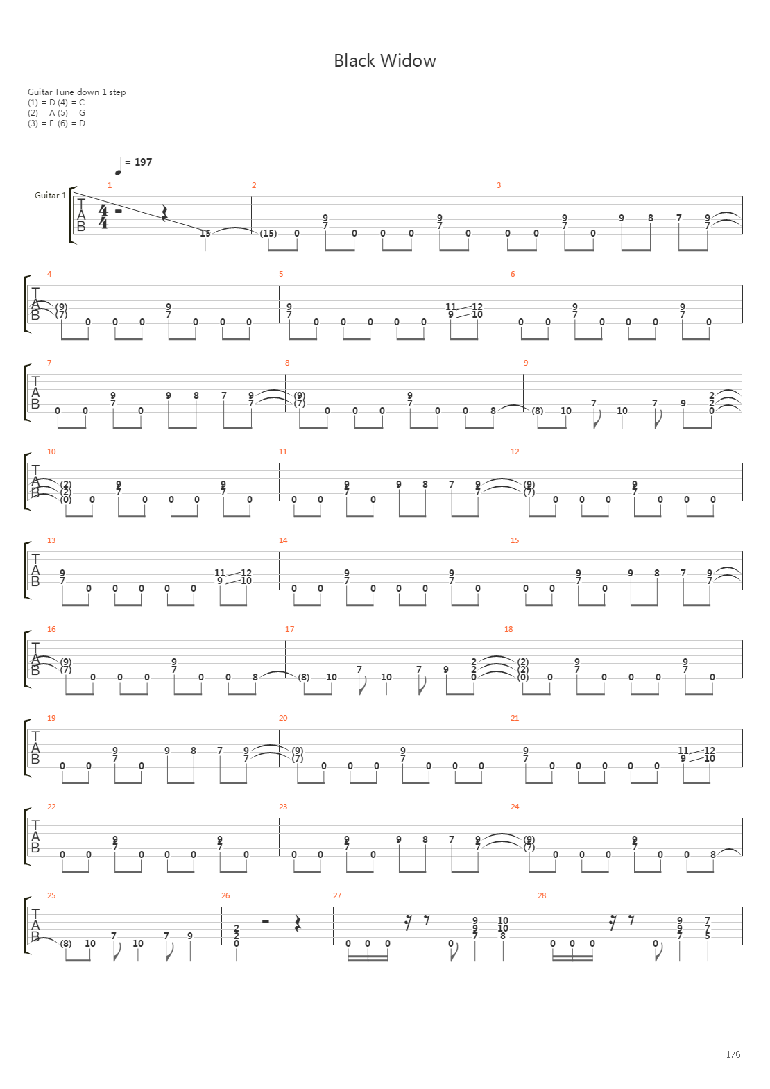 Black Widow吉他谱