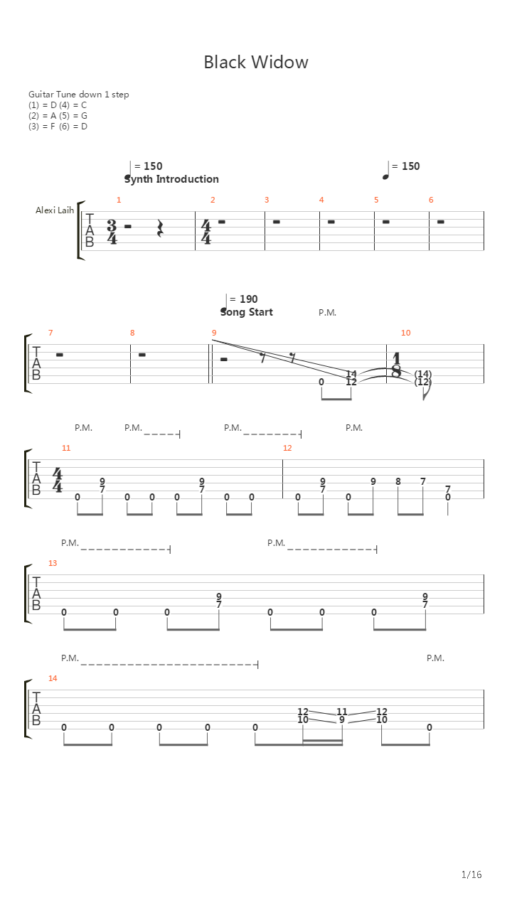 Black Widow吉他谱