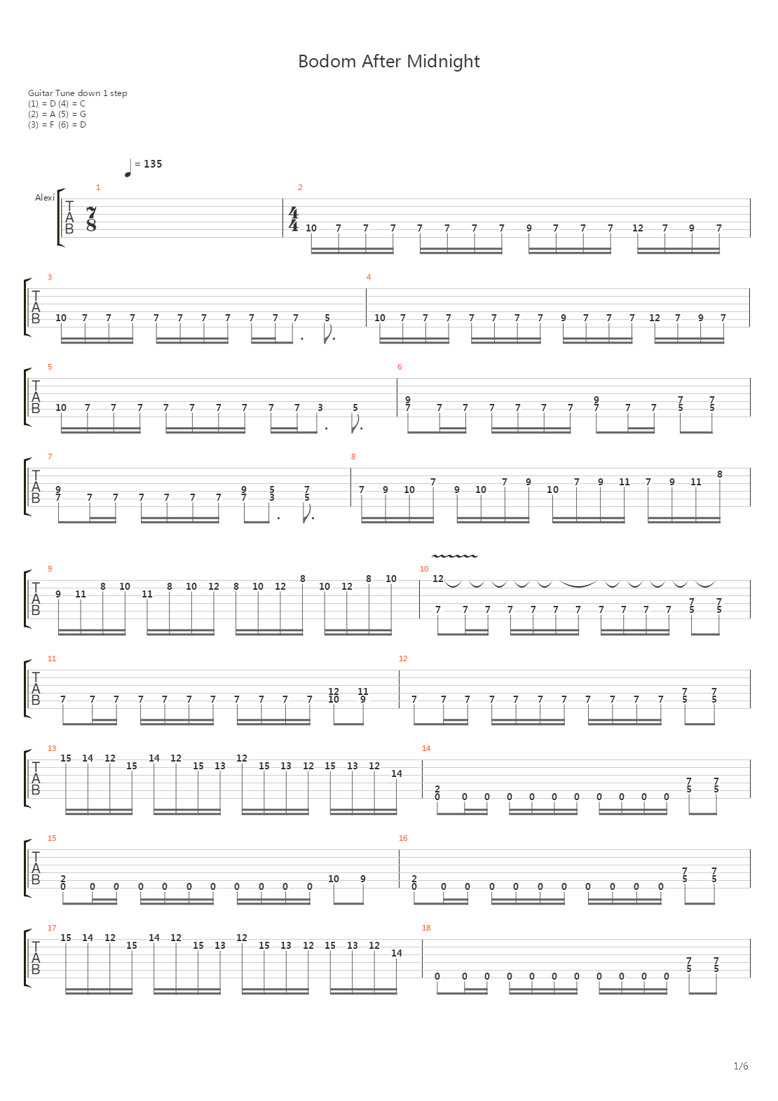 Bodom After Midnight吉他谱
