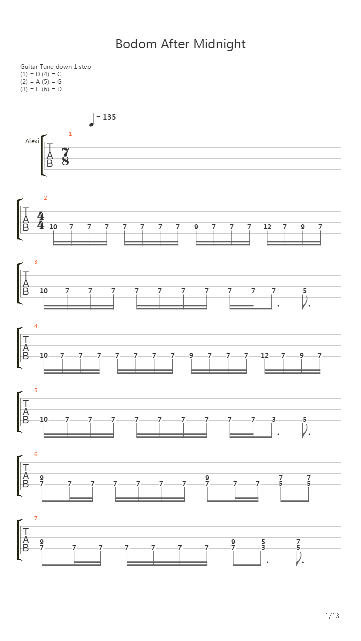 Bodom After Midnight吉他谱