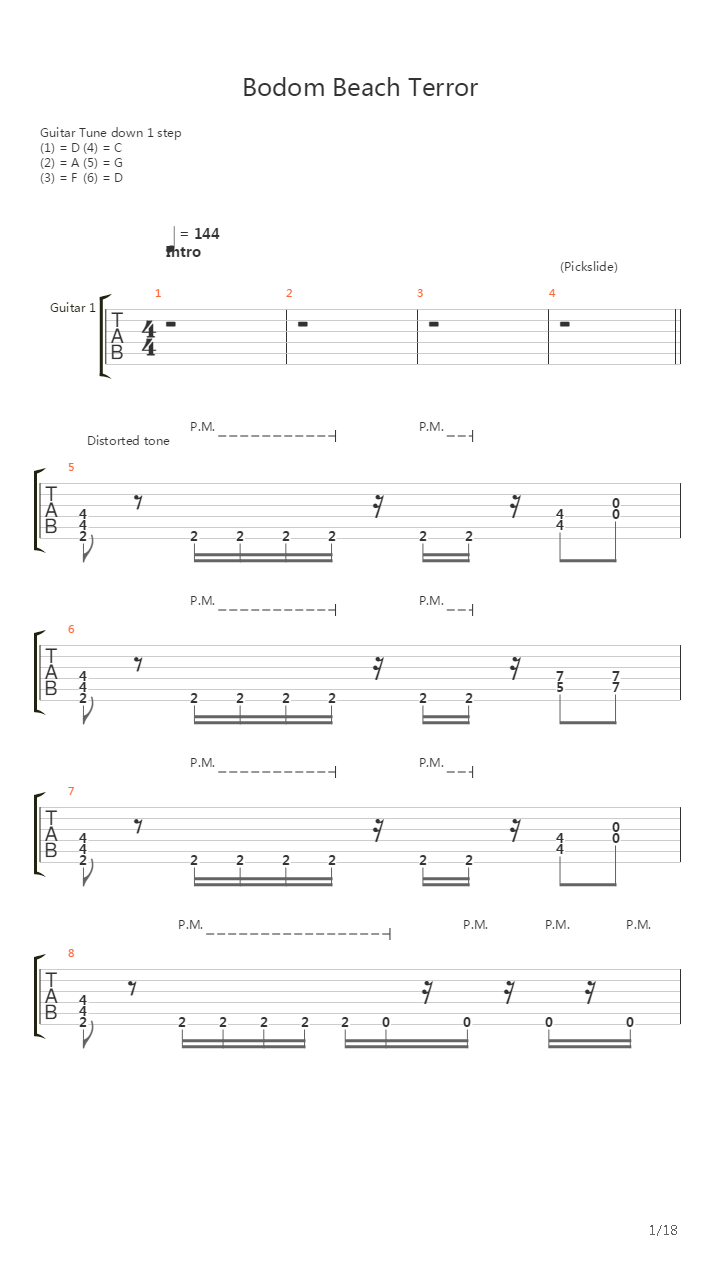 Bodom Beach Terror吉他谱