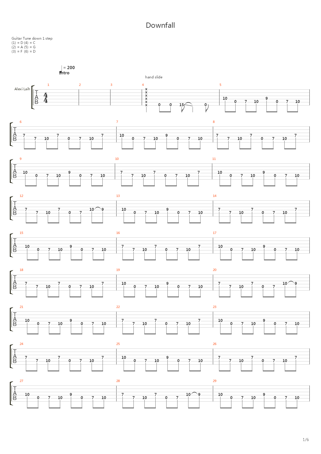 Downfall吉他谱