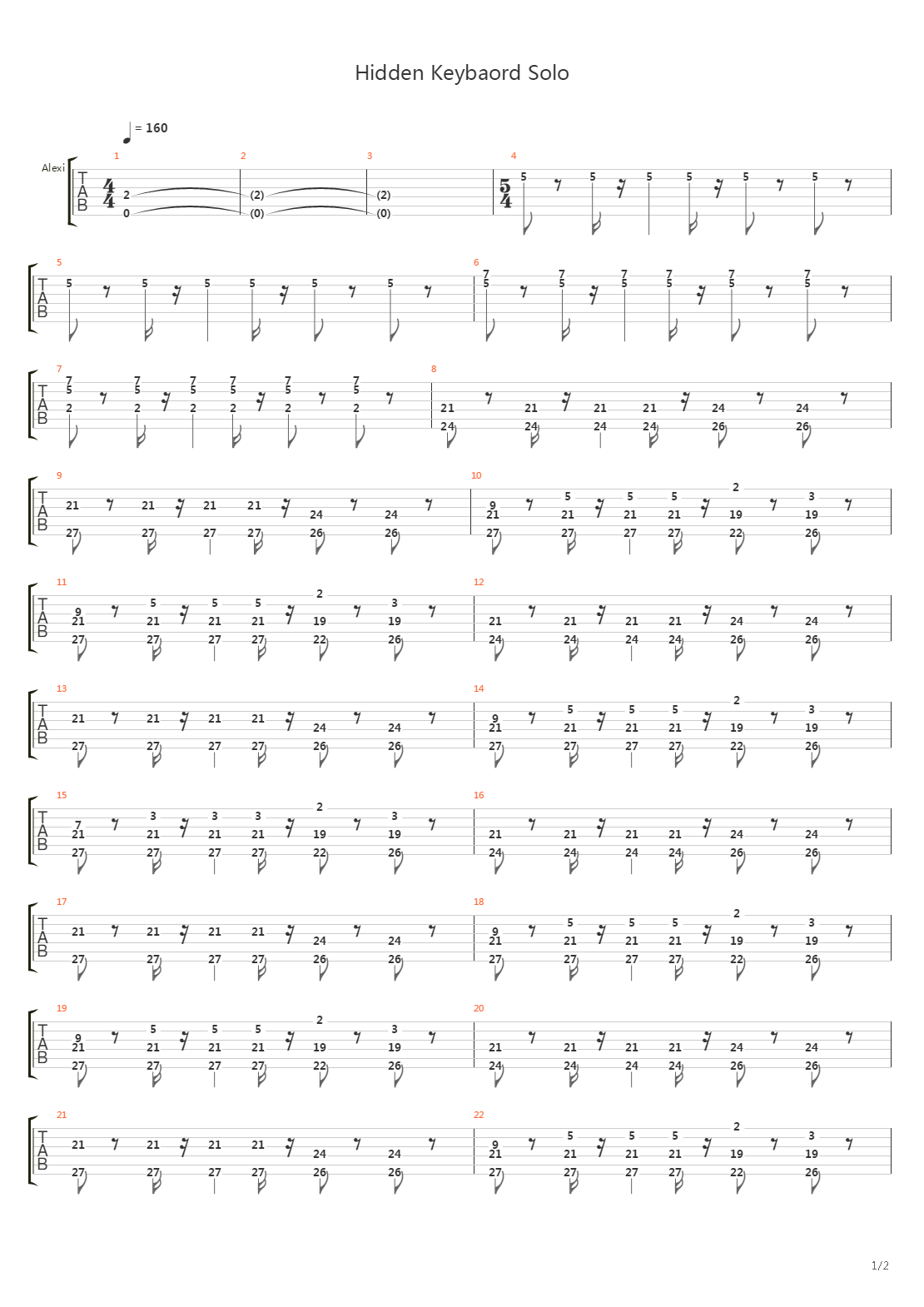 Hidden Keyboard Solo (Something Wild)吉他谱