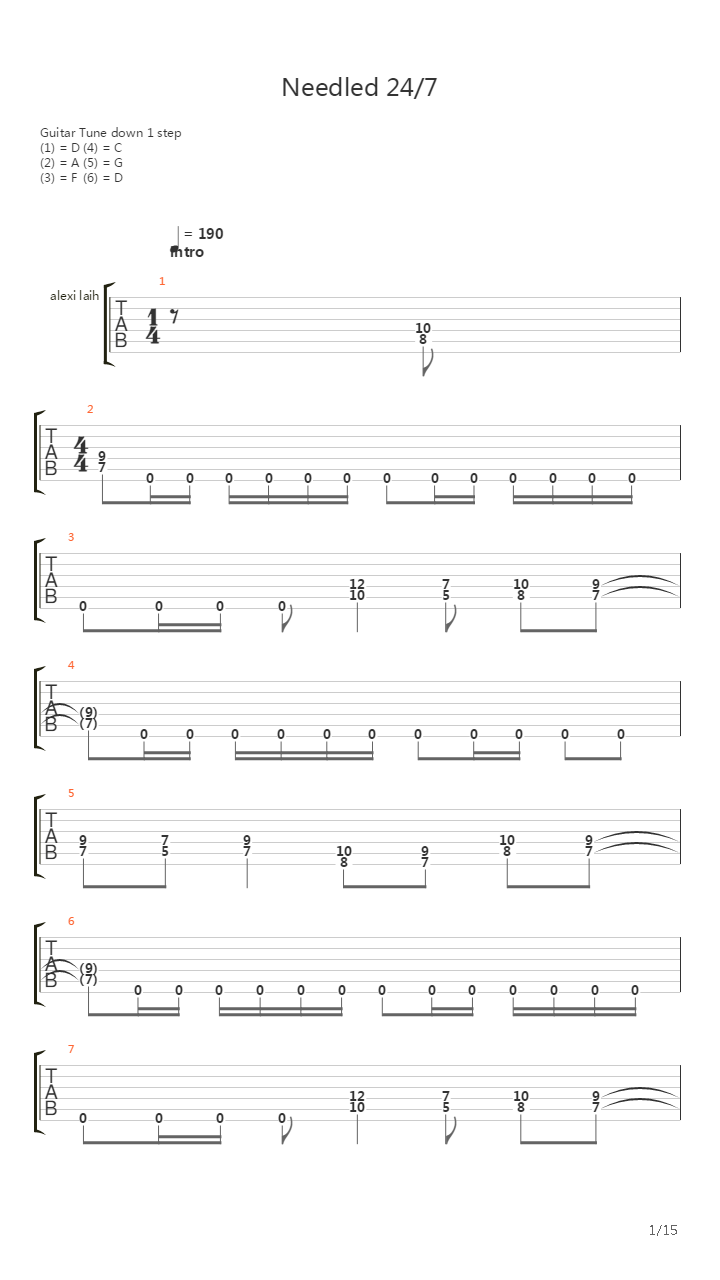 Needled 24 7吉他谱