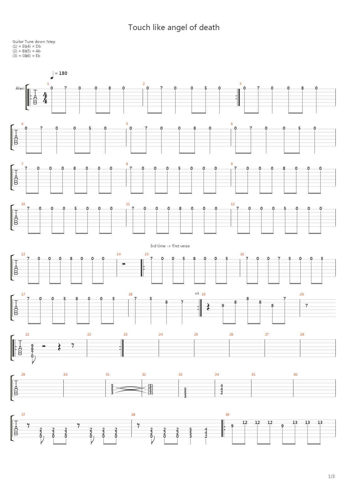 Touch Like Angel Of Death吉他谱