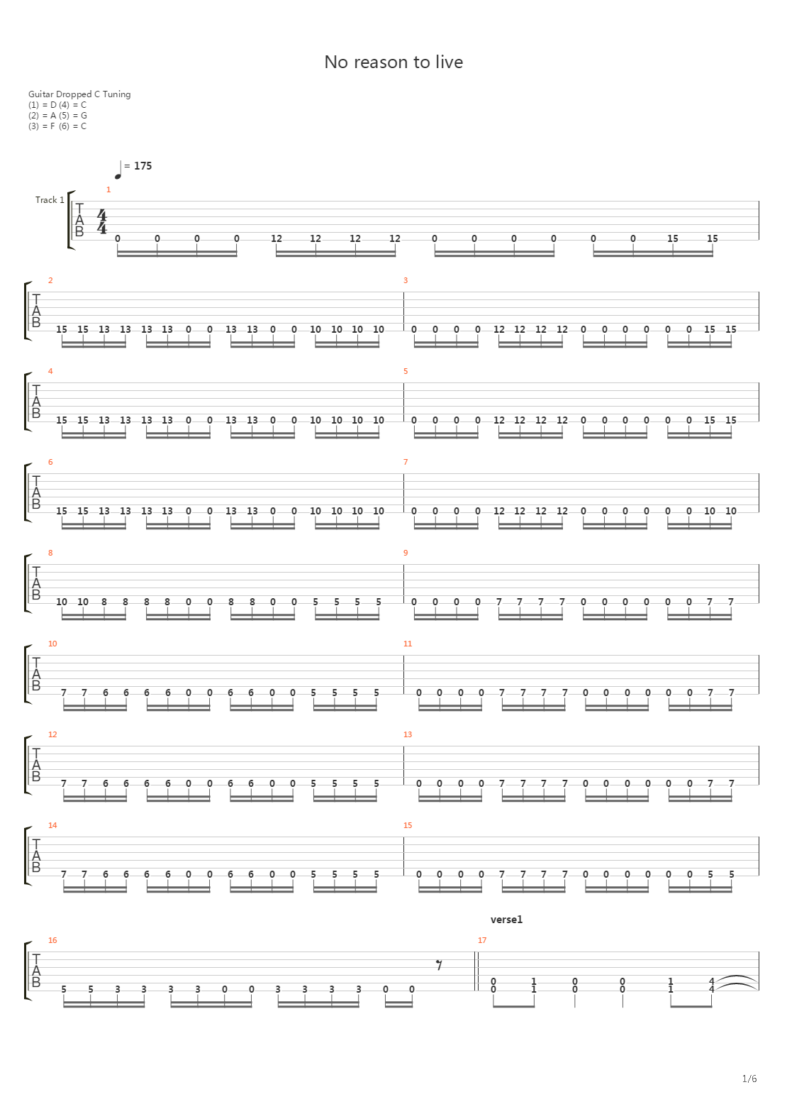 No Reason To Live吉他谱