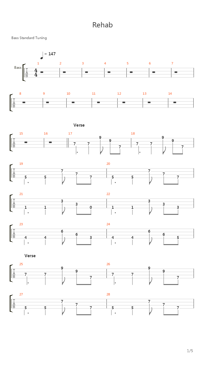 Rehab吉他谱