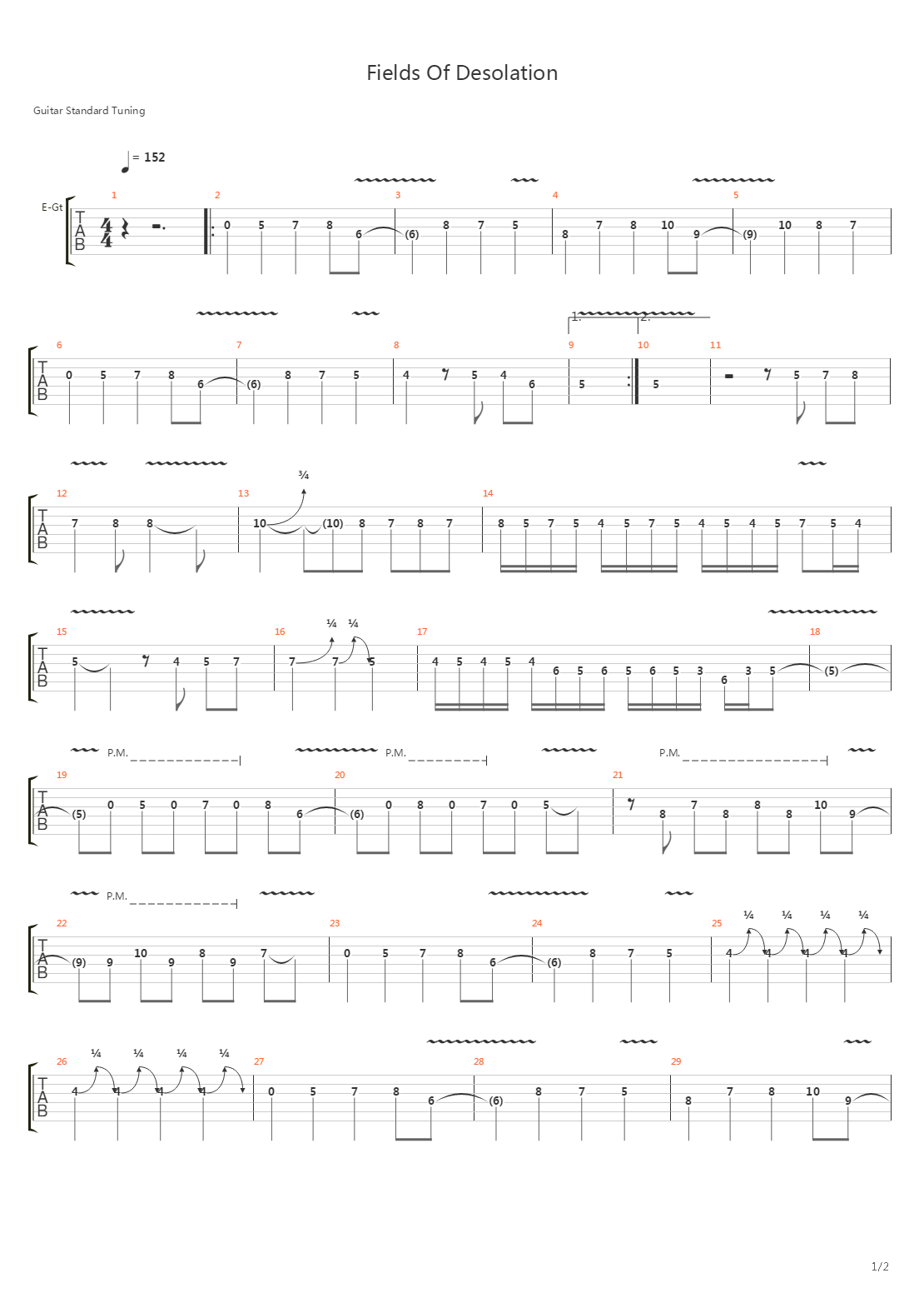 Fields Of Desolation吉他谱