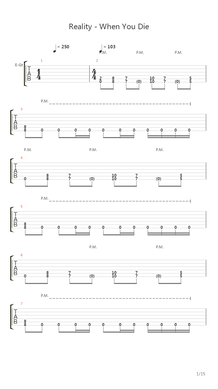 Reality - When You Die吉他谱