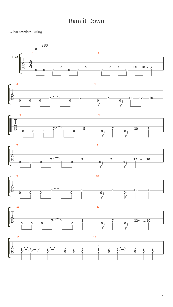Ram It Down吉他谱