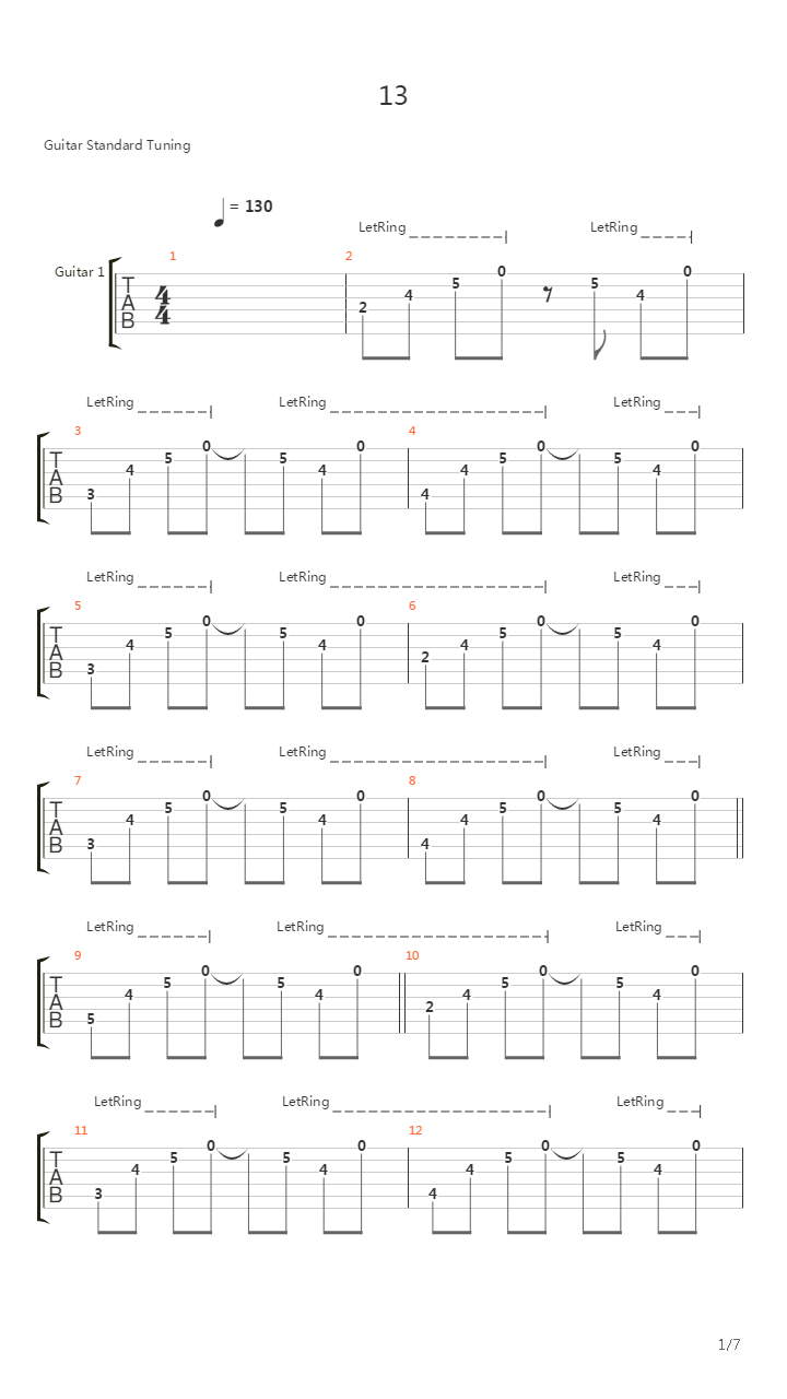 13吉他谱