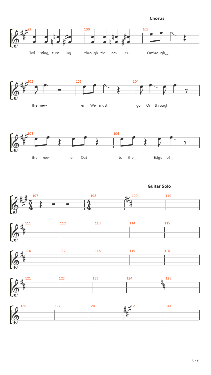 Through The Never吉他谱