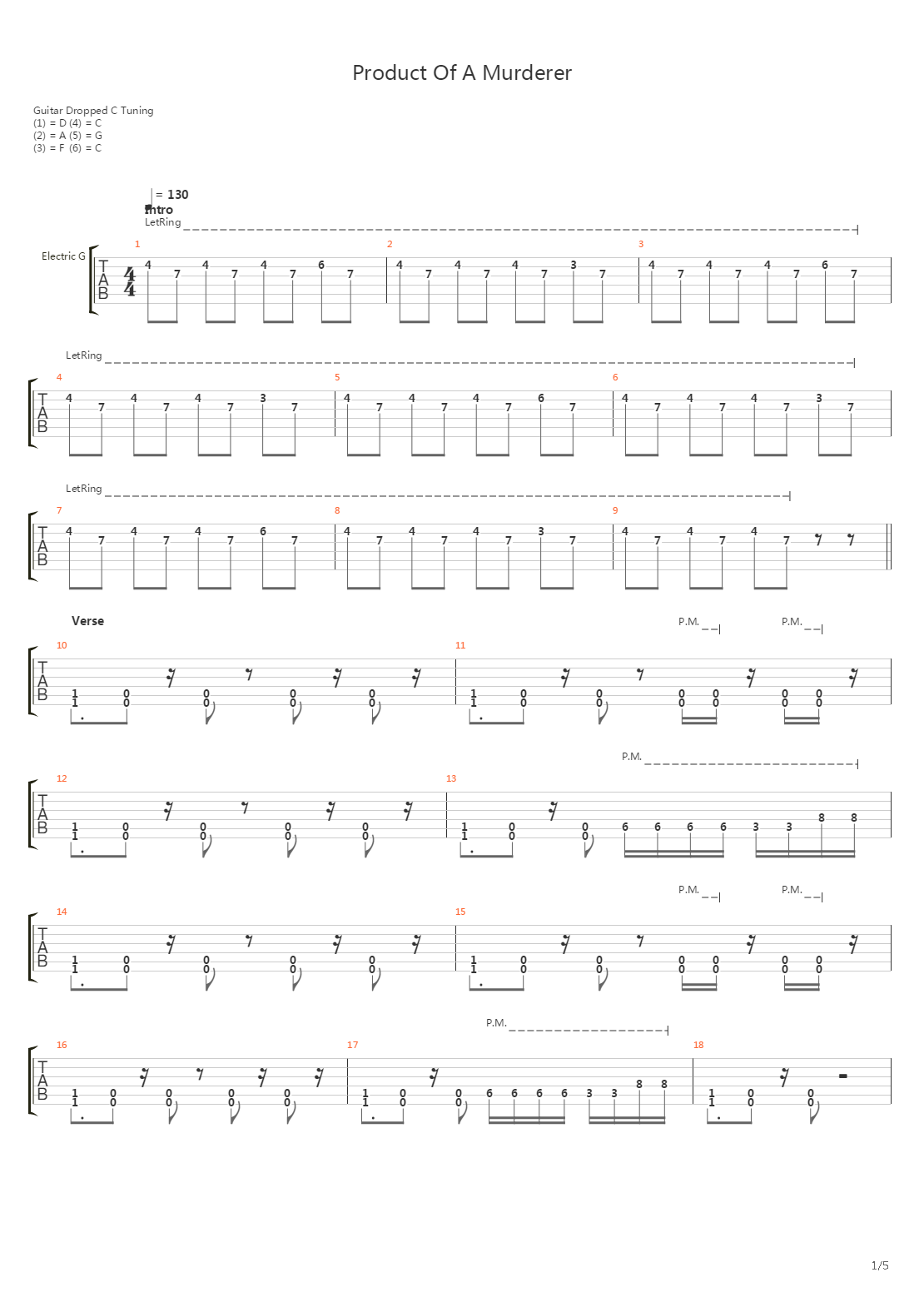 Product Of A Murderer吉他谱