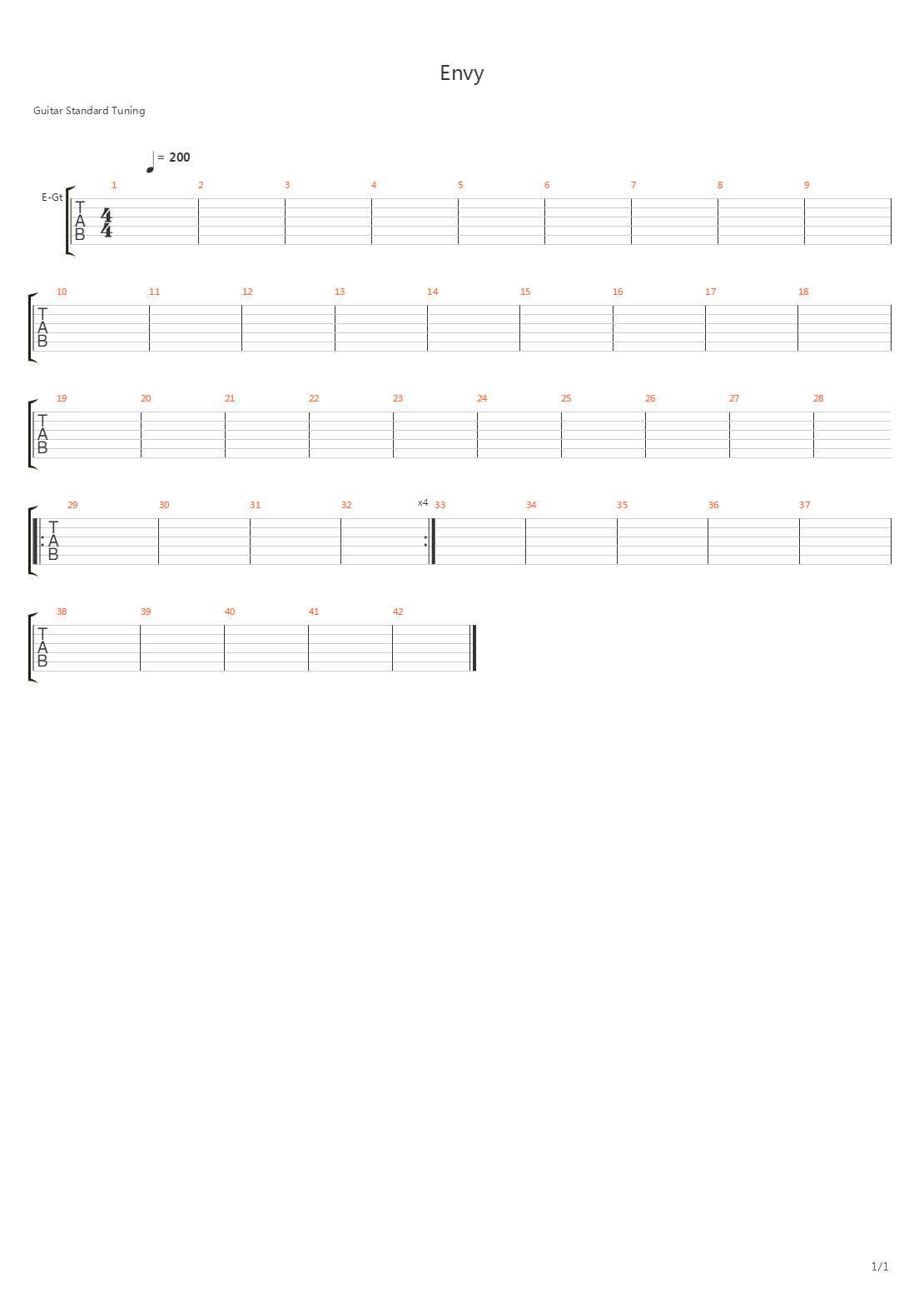 Envy吉他谱