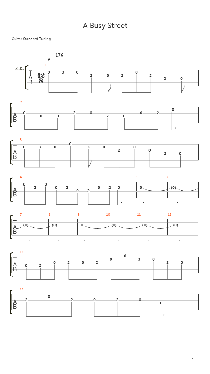 A Busy Street吉他谱