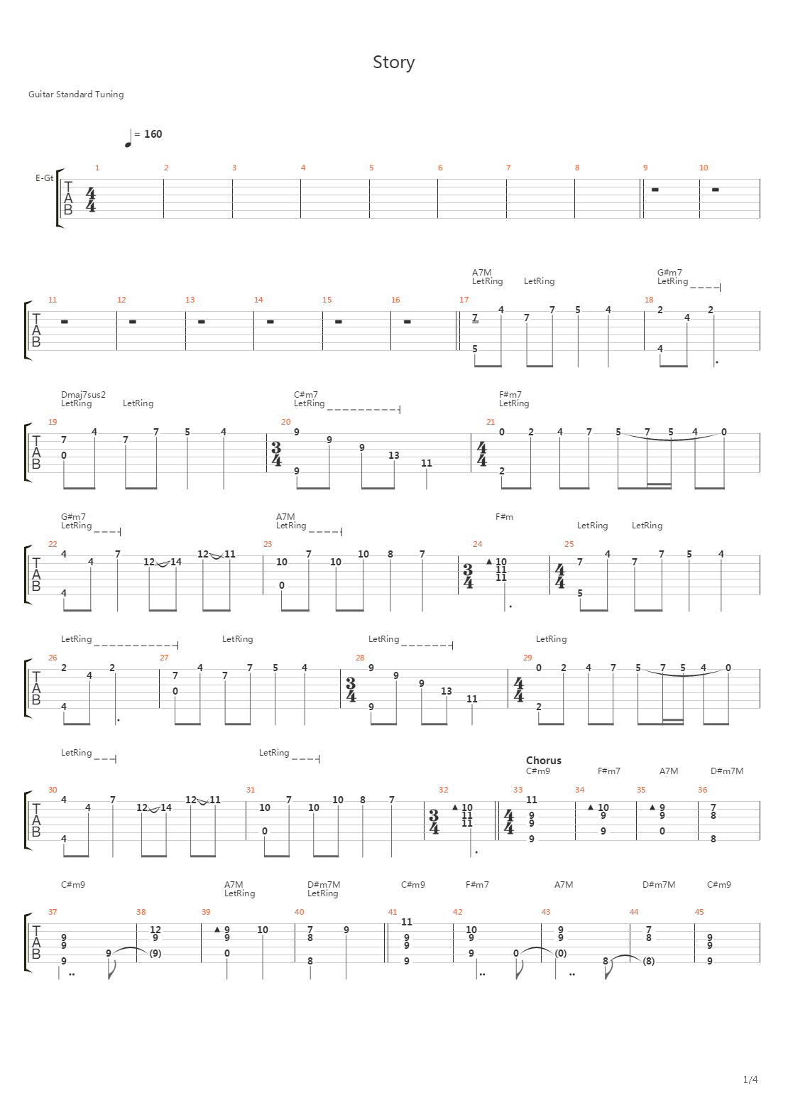 Story吉他谱
