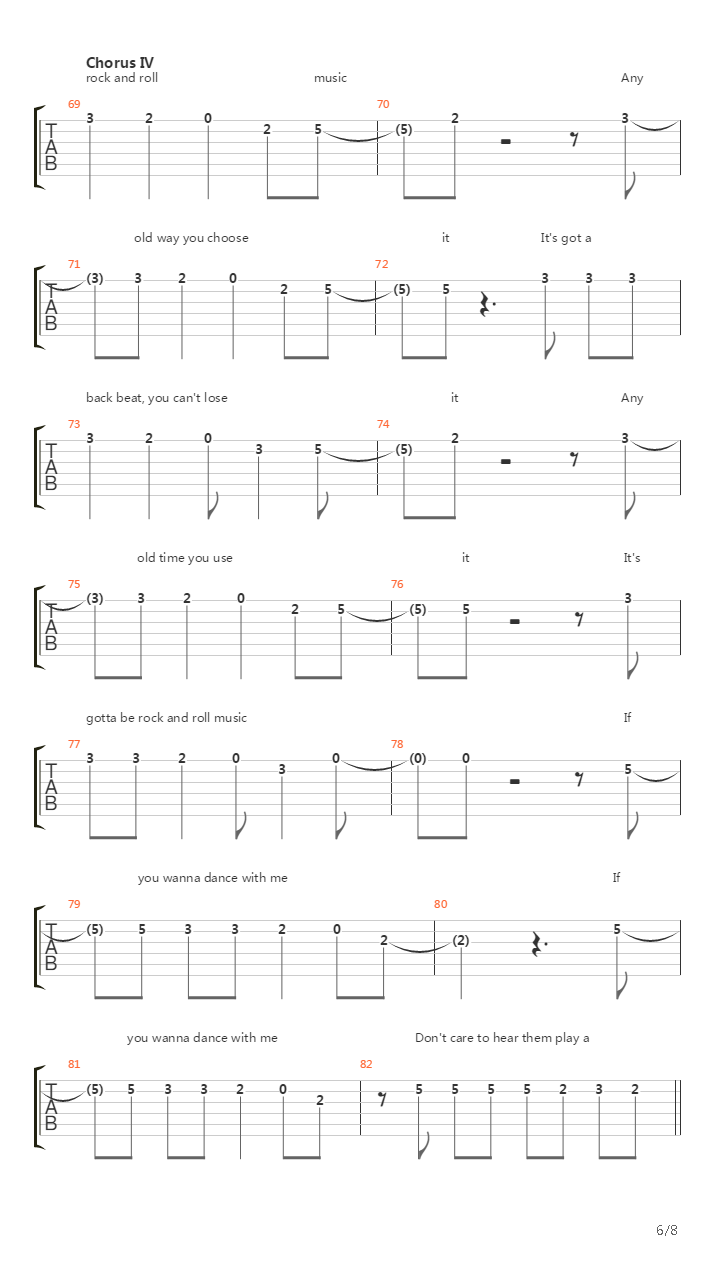 Rock And Roll Music吉他谱