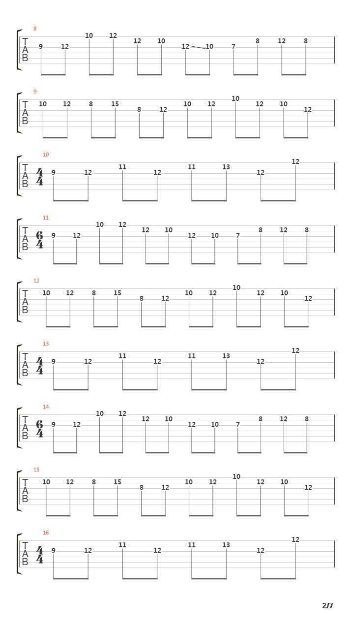 空奏列車 电吉他伴奏吉他谱