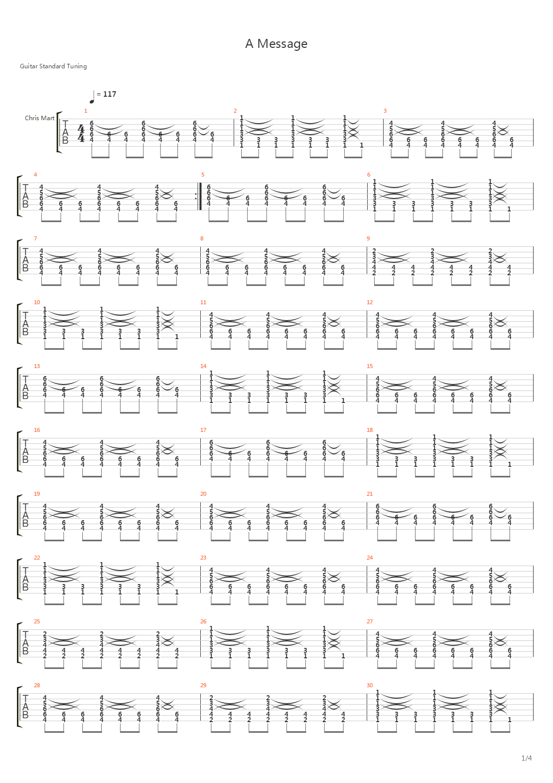 A Message吉他谱