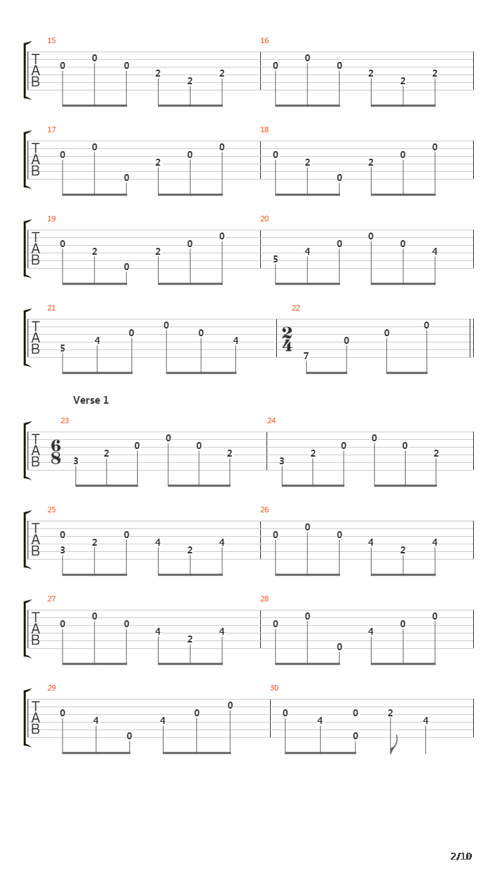 O (arr. by Albert Gyorfi)吉他谱