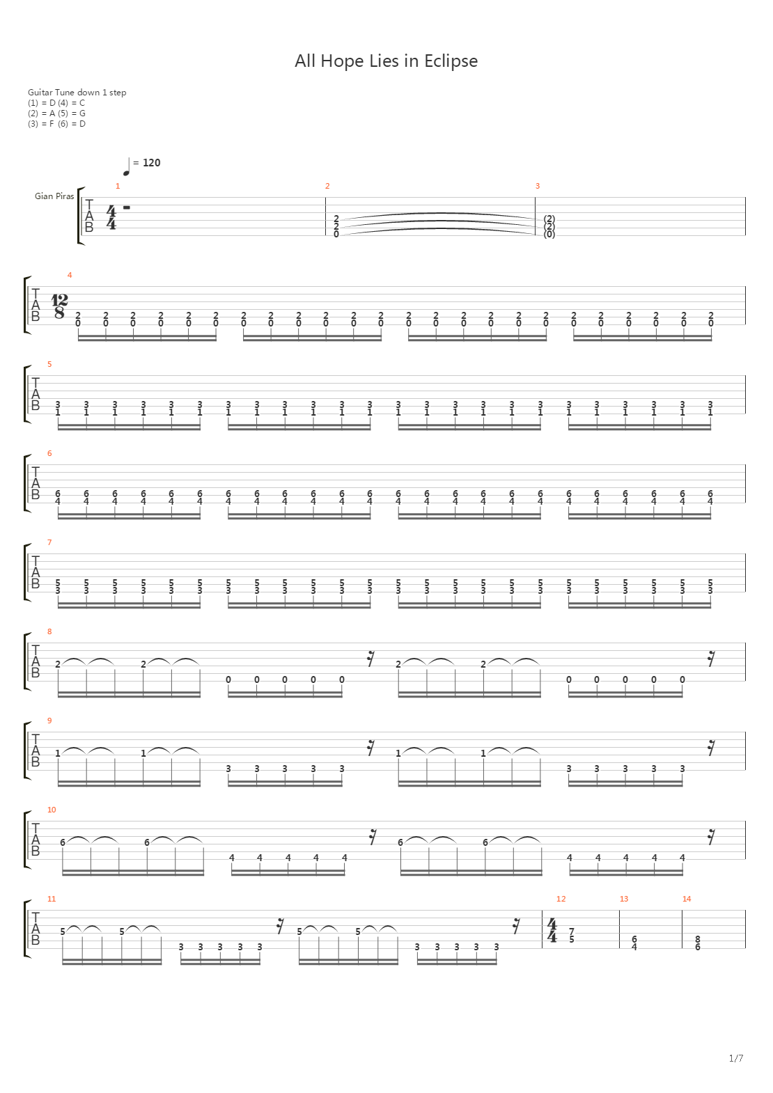 All Hope Lies in Eclipse吉他谱