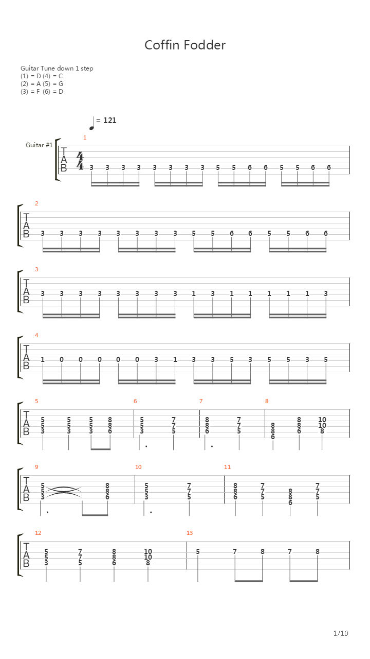 Coffin Fodder吉他谱