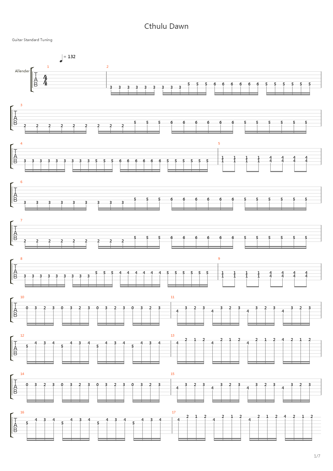 Cthulhu Dawn吉他谱