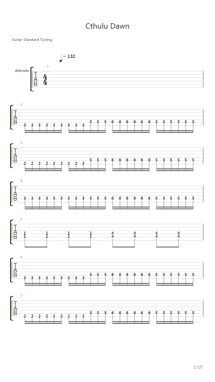 Cthulhu Dawn吉他谱