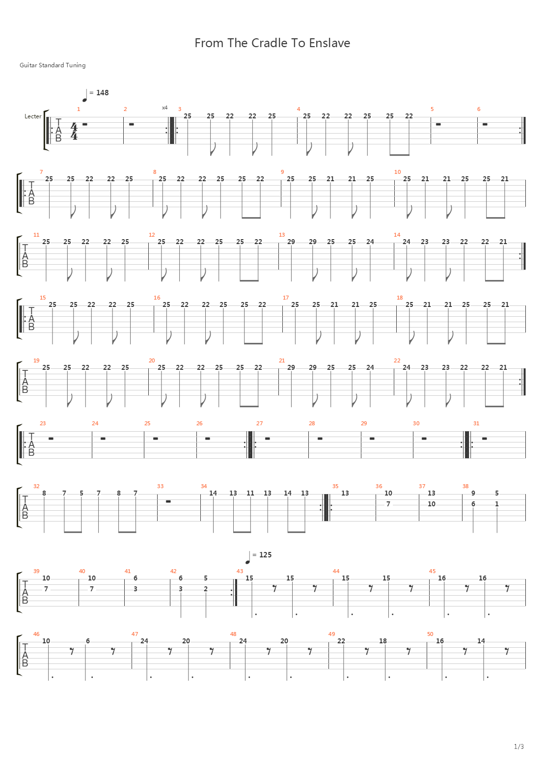 From The Cradle To Enslave吉他谱