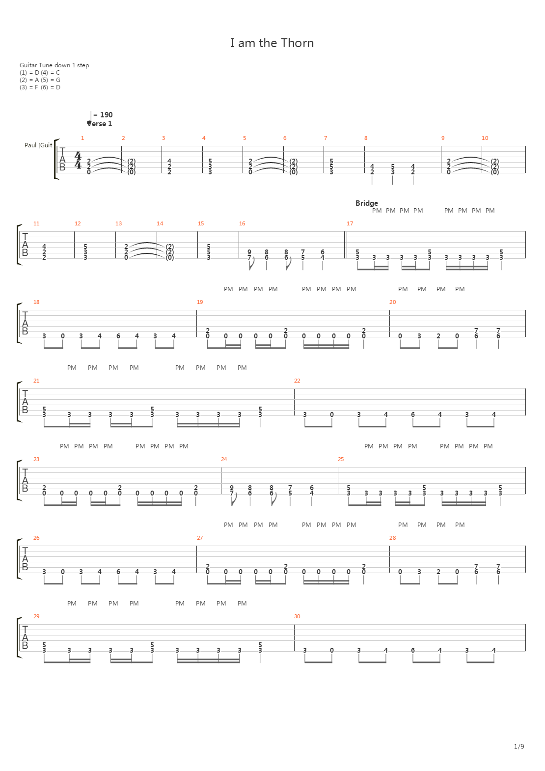 I Am The Thorn吉他谱