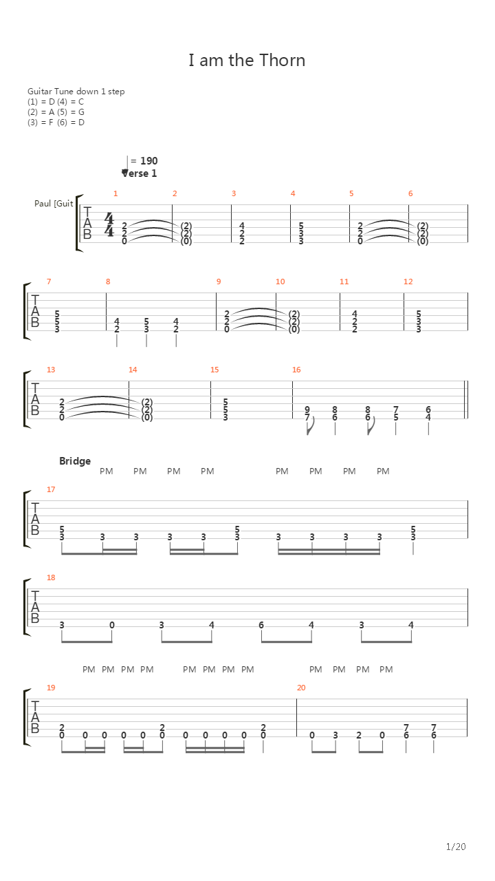 I Am The Thorn吉他谱