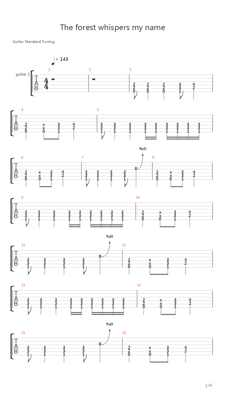 The Forest Whispers My Name吉他谱