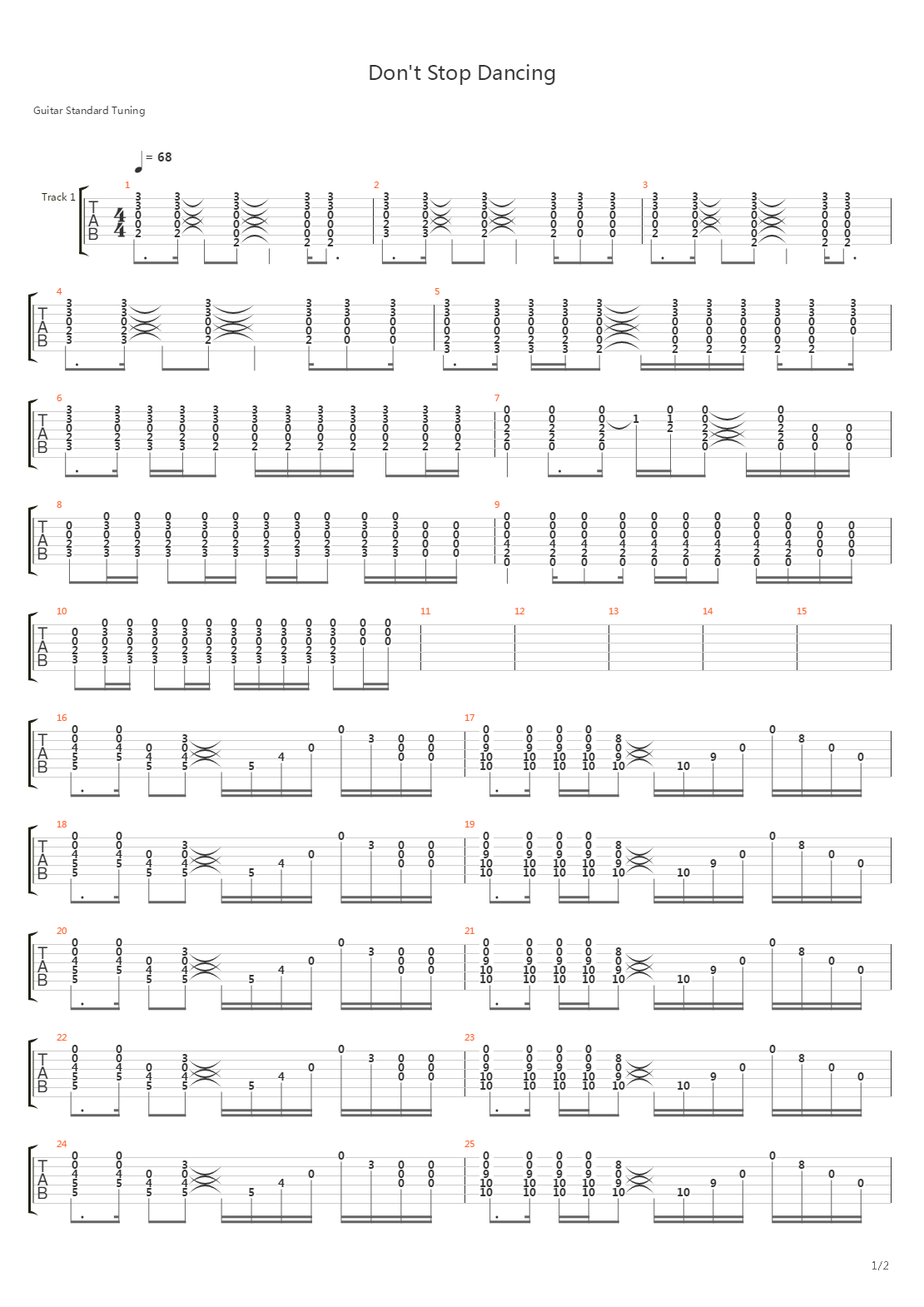 Don't Stop Dancing吉他谱