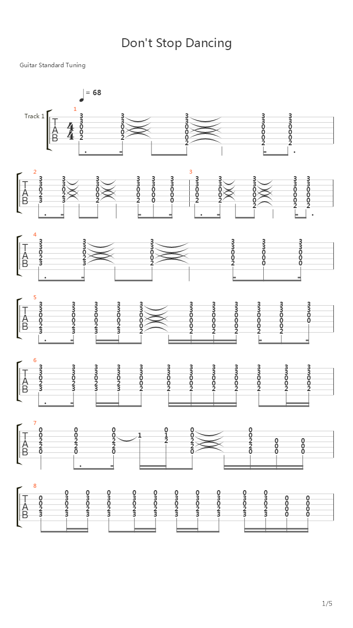 Don't Stop Dancing吉他谱