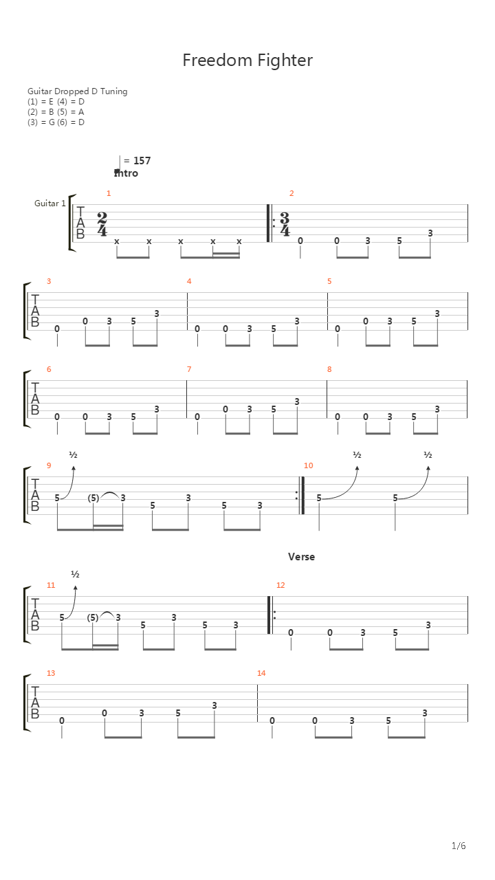 Freedom Fighter吉他谱