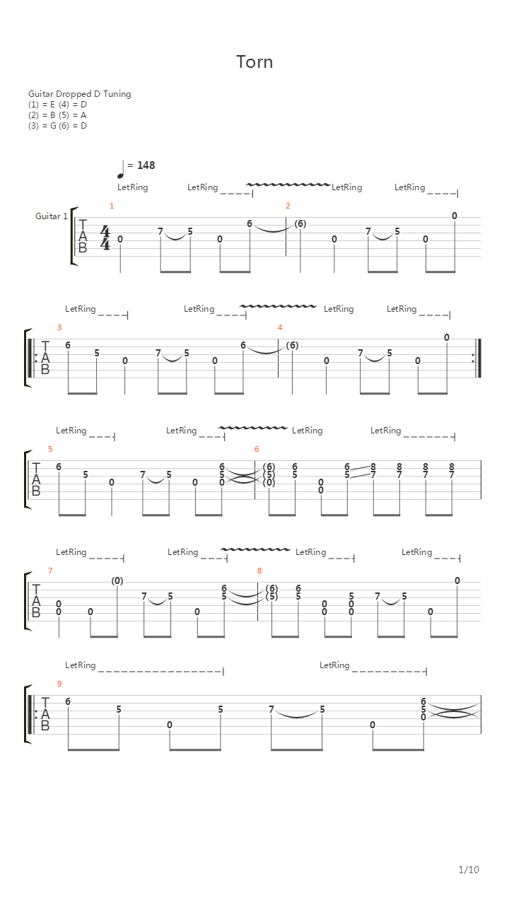 Torn吉他谱