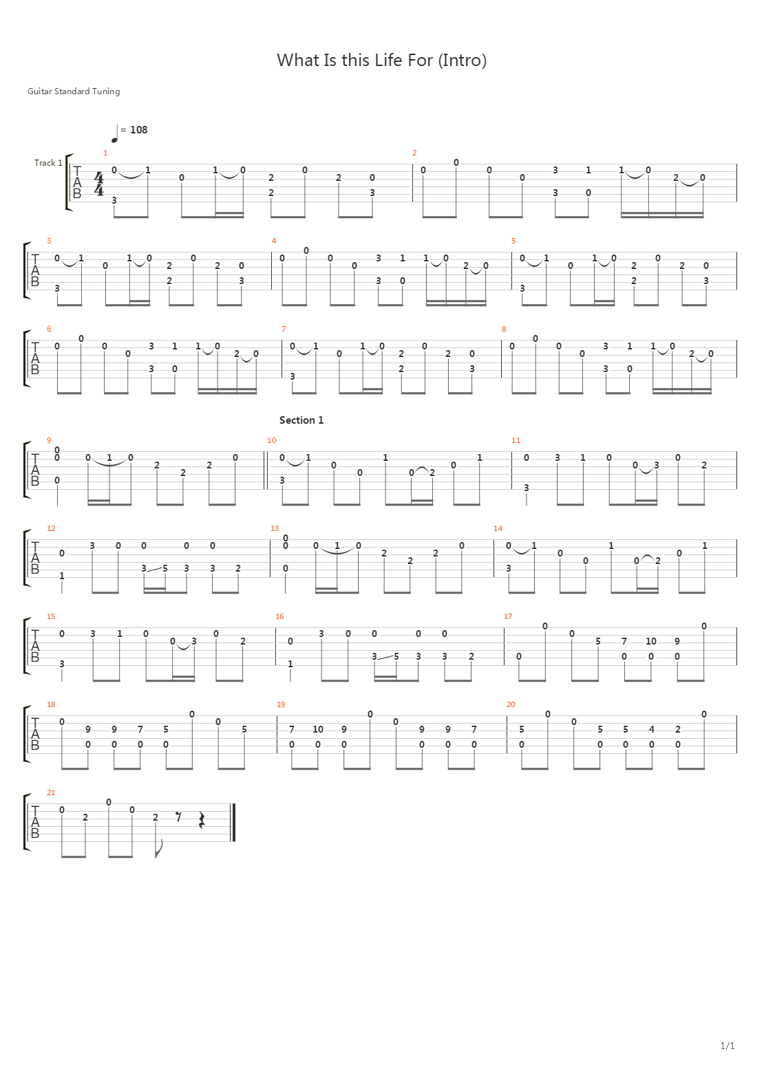 What Is this Life For (Intro)吉他谱