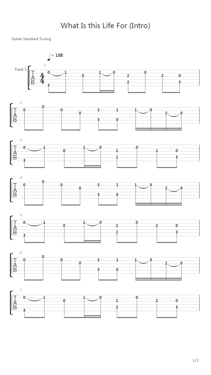 What Is this Life For (Intro)吉他谱