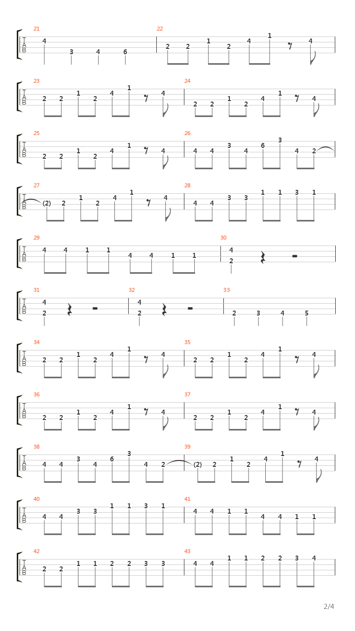 Travelin' Band (bass 4 Strings)吉他谱