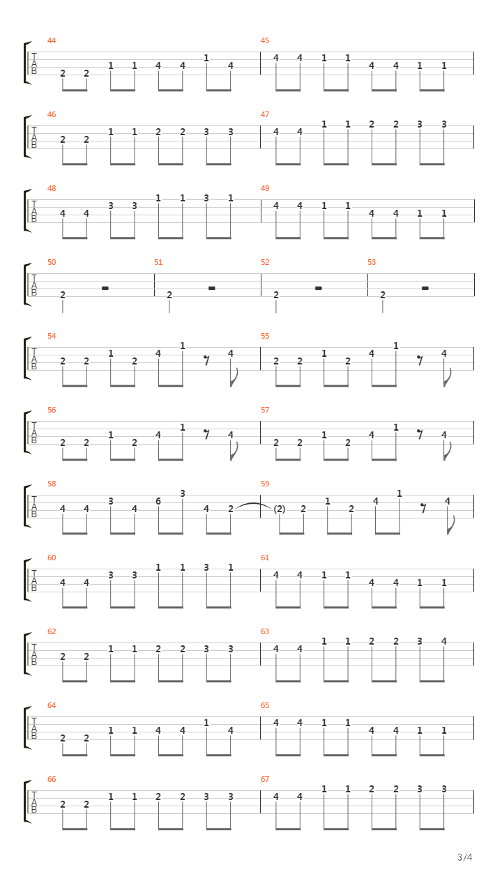 Travelin' Band (bass 4 Strings)吉他谱