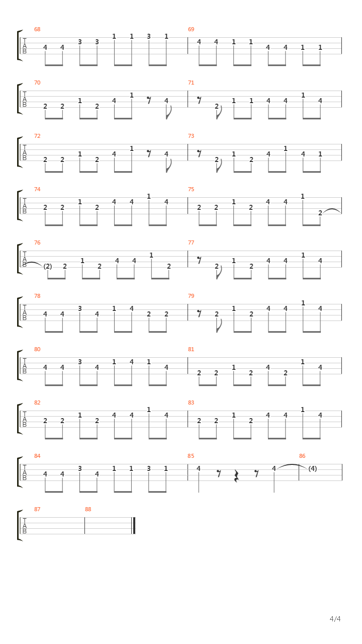 Travelin' Band (bass 4 Strings)吉他谱