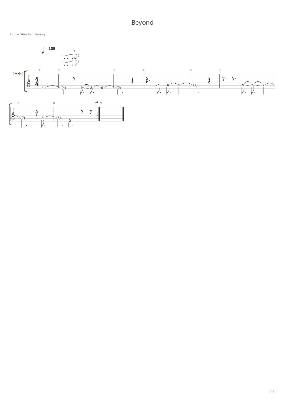 Beyond吉他谱