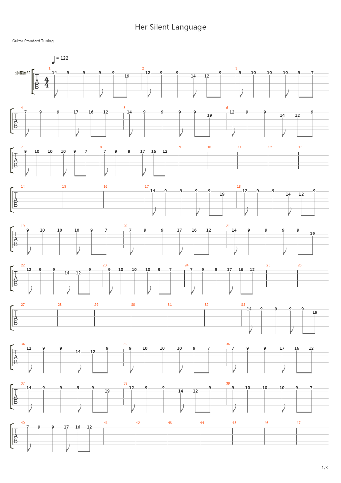 Her Silent Language吉他谱